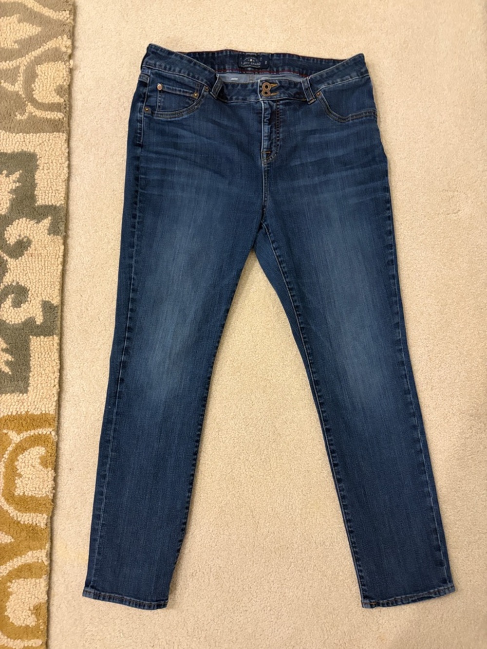 Lucky Brand Women's Medium Dark Blue Straight Leg